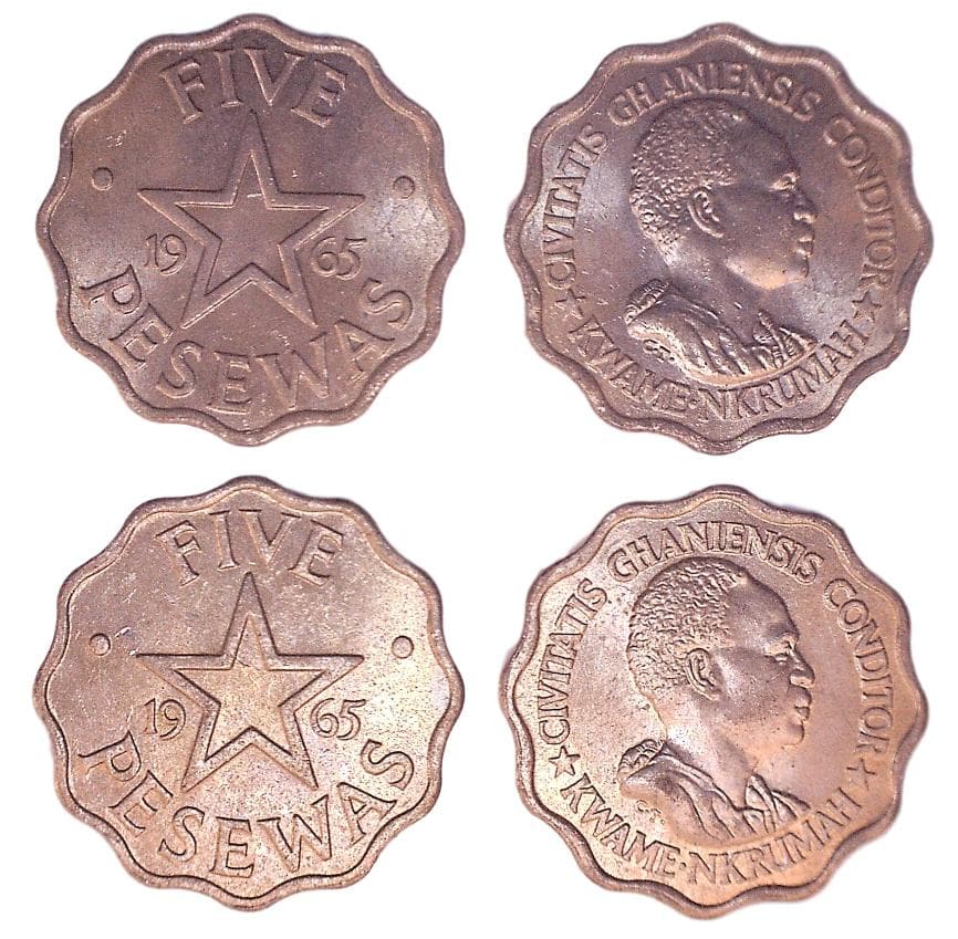 Ghana KM8(XF-AU) 5 Pesewas – Lot of 19 representative product image