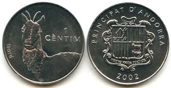 Andorra KM177(U) 1 Centime - Isard β Lot of 35 representative product image