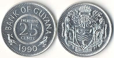 Guyana KM34(U) 25 Cents β Lot of 100 representative product image