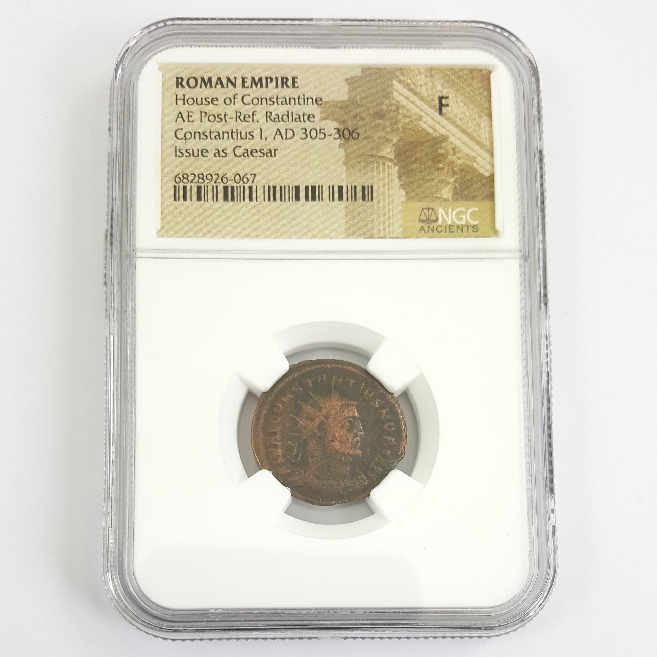 NGC-Certified Roman Coin: CONSTIUS1ST(ANT), Grade F — representative ECC supplier stock image; exact coin and slab vary