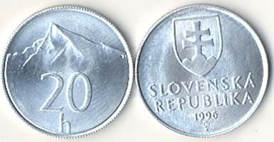 1,000 Slovak Republic KM18(U) 20 Haleru Bulk World Coins representative product image