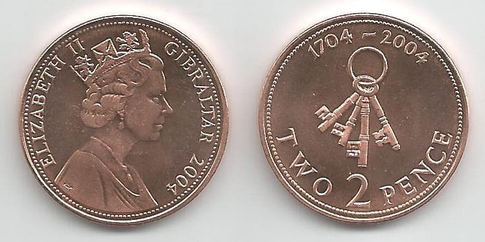 Gibraltar KM1044(U) 2 Pence β Lot of 80 representative product image