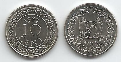 Surinam KM13a(U) 10 Cents β Lot of 40 representative product image