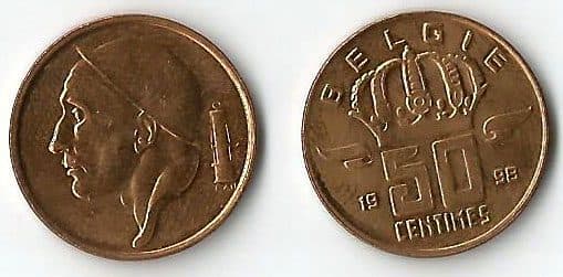 Belgium KM148.1-149.1(U) 50 Centimes β Lot of 100 representative product image