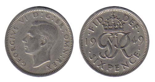 Great Britain KM875(VF) George VI:6 Pence β Lot of 40 representative product image