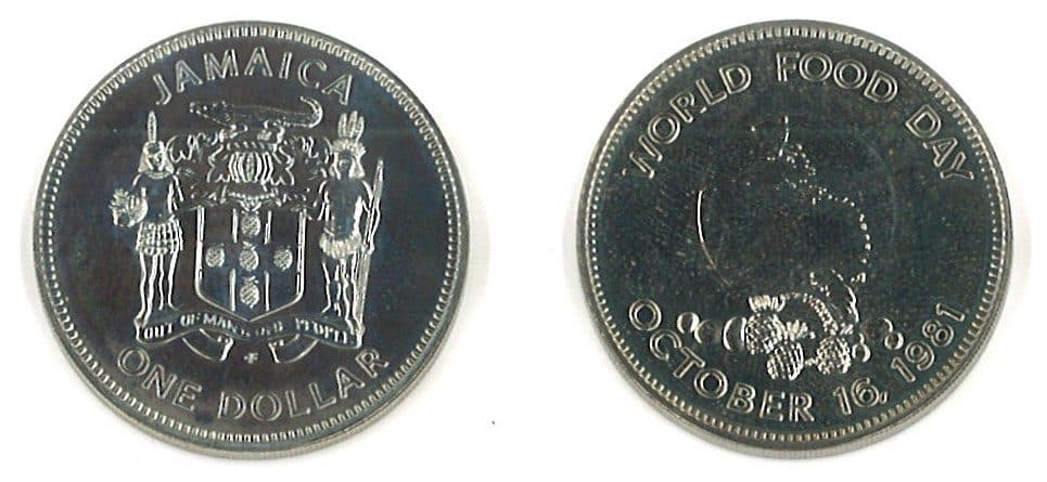 Jamaica KM91(U) Dollar β Lot of 5 representative product image