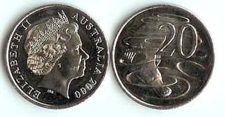 Australia KM403(U) 20 Cents (playtpus) – Lot of 15 representative product image
