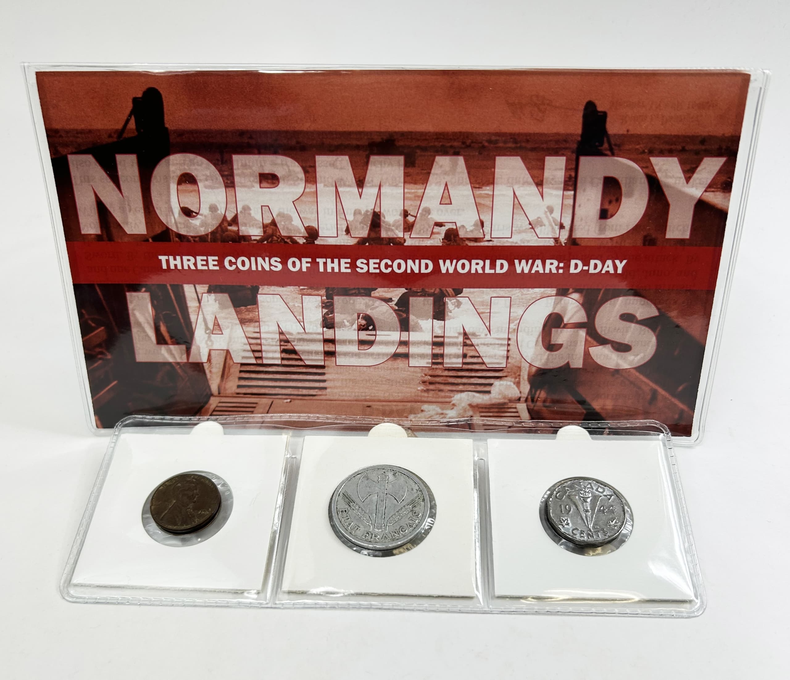 D-DAY: Normandy Landings. Three Coins of World War II. (letterbox folder) representative product image