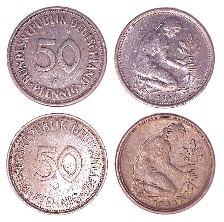 Germany KM109.2(XF) 50 Pfennig β Lot of 24 representative product image
