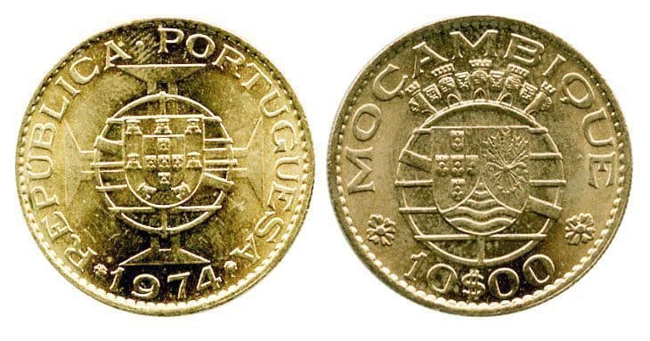 Mozambique KM79b(U) 10 Escudos β Lot of 6 representative product image