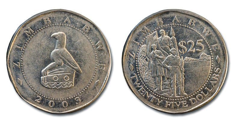 Zimbabwe KM15(C) 25 Dollars β Lot of 8 representative product image