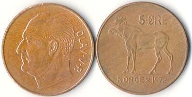Norway KM405(F-VF) 5 Ore β Lot of 50 representative product image