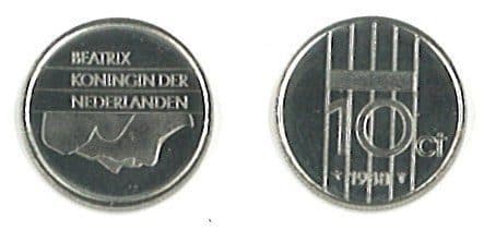 Netherlands KM203(U) 10 Cents – Lot of 50 representative product image