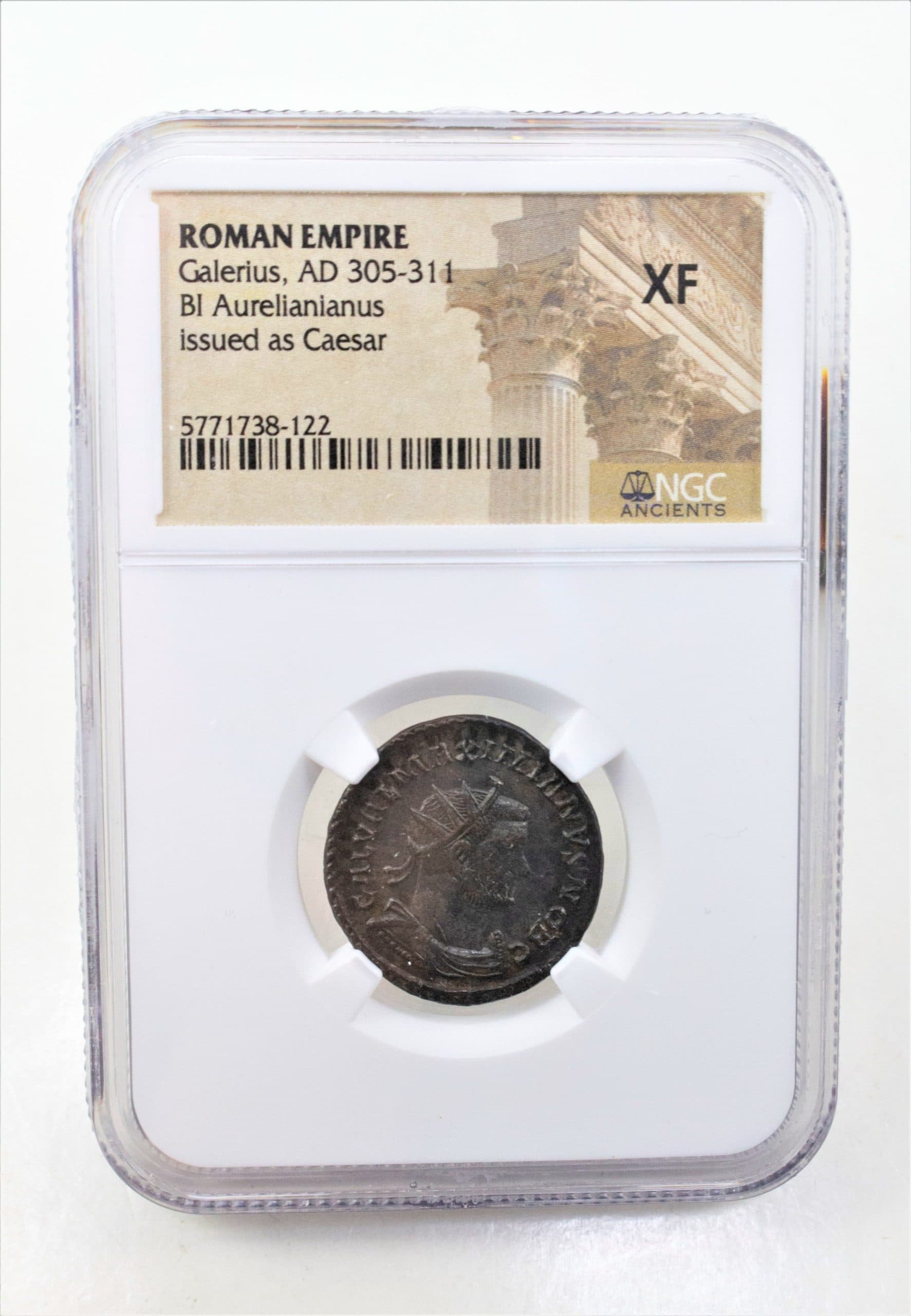 NGC-Certified Roman Coin: Galerius, ANT, Grade XF — representative ECC supplier stock image; exact coin and slab vary