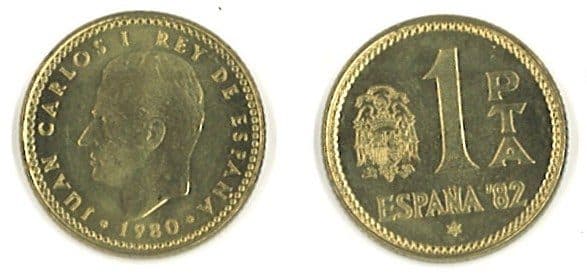 Spain KM816(U) 1 Peseta (Juan Carlos) β Lot of 30 representative product image
