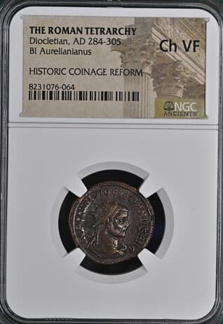 NGC-Certified Roman Coin: DIOCLETIAN(ANT), Grade CH-VF — representative ECC supplier stock image; exact coin and slab vary