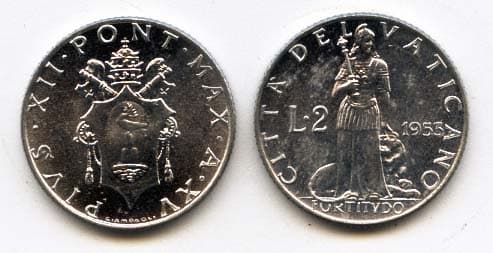 Vatican City KM50(U) 2 Lira (1958) β Lot of 7 representative product image