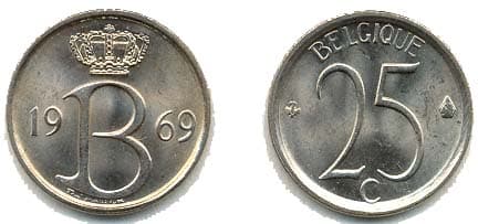 Belgium KM154.1(U) 25 Centimes β Lot of 50 representative product image