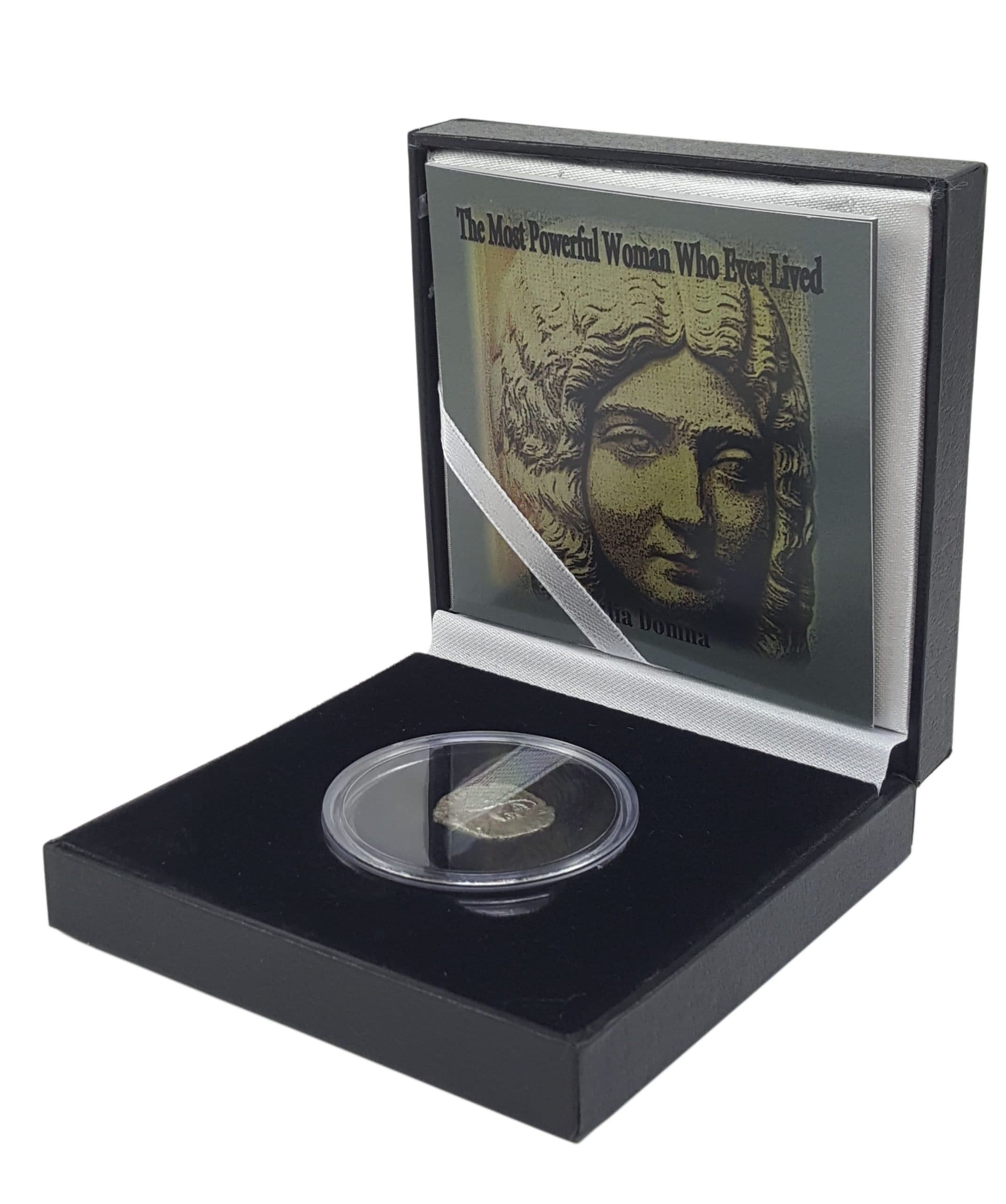 The Most Powerful Woman Who Ever Lived: Box of Silver Roman Denarius of Julia Domna (black box) representative product image