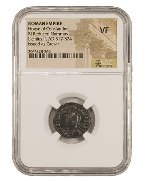NGC-Certified Roman Coin: LICINIUS2ND, Grade LG β representative ECC supplier stock image; exact coin and slab vary