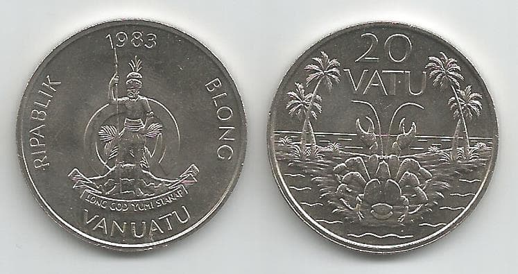 Vanuatu KM7(U) 20 Vatu – Lot of 12 representative product image