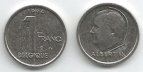 Belgium KM188(U) 1 Franc β Lot of 80 representative product image