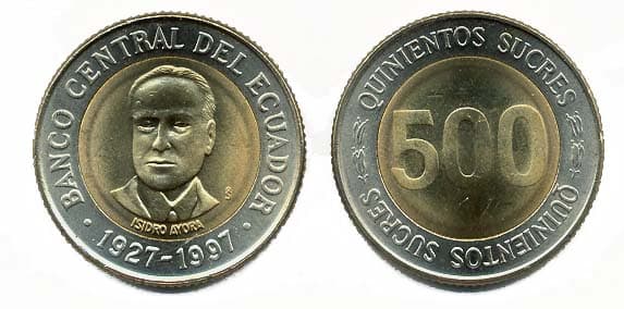 Ecuador KM102(U) 500 Sucres β Lot of 40 representative product image