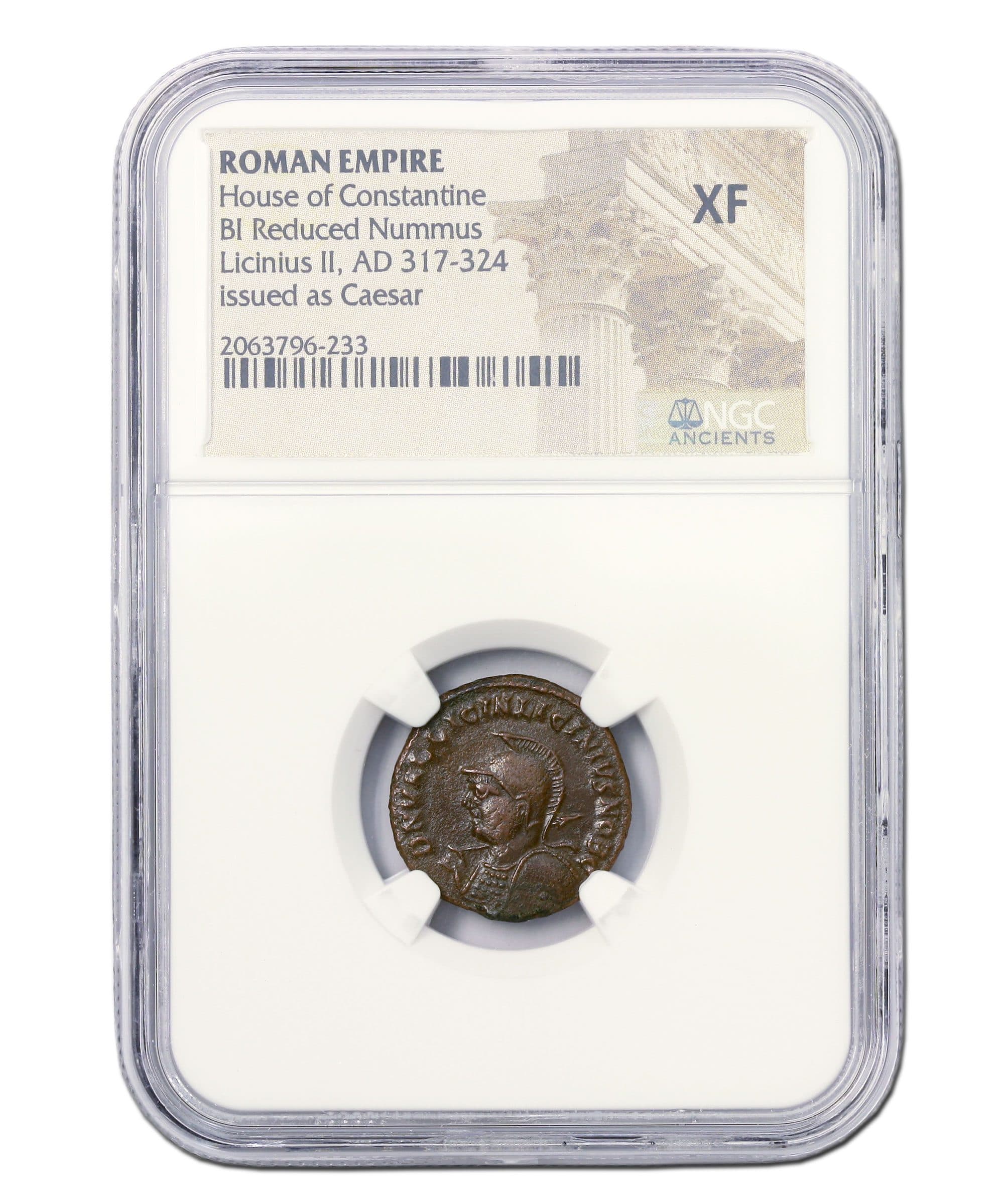 NGC-Certified Roman Coin: LICINIUS2ND(AE3), Grade XF — representative ECC supplier stock image; exact coin and slab vary