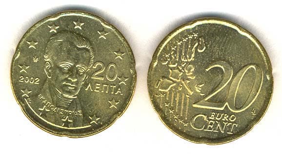 Greece KM185(U) 20 Gree. Cents – Lot of 30 representative product image