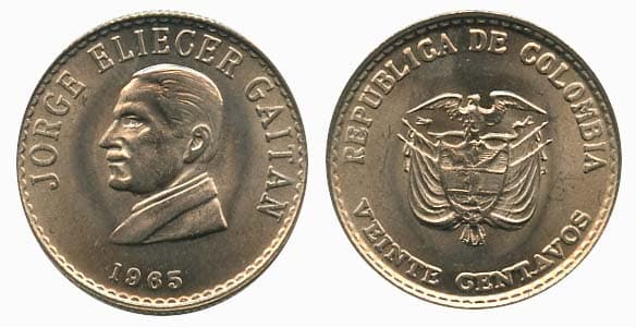 Colombia KM224(U) 20 Centavos – Lot of 25 representative product image