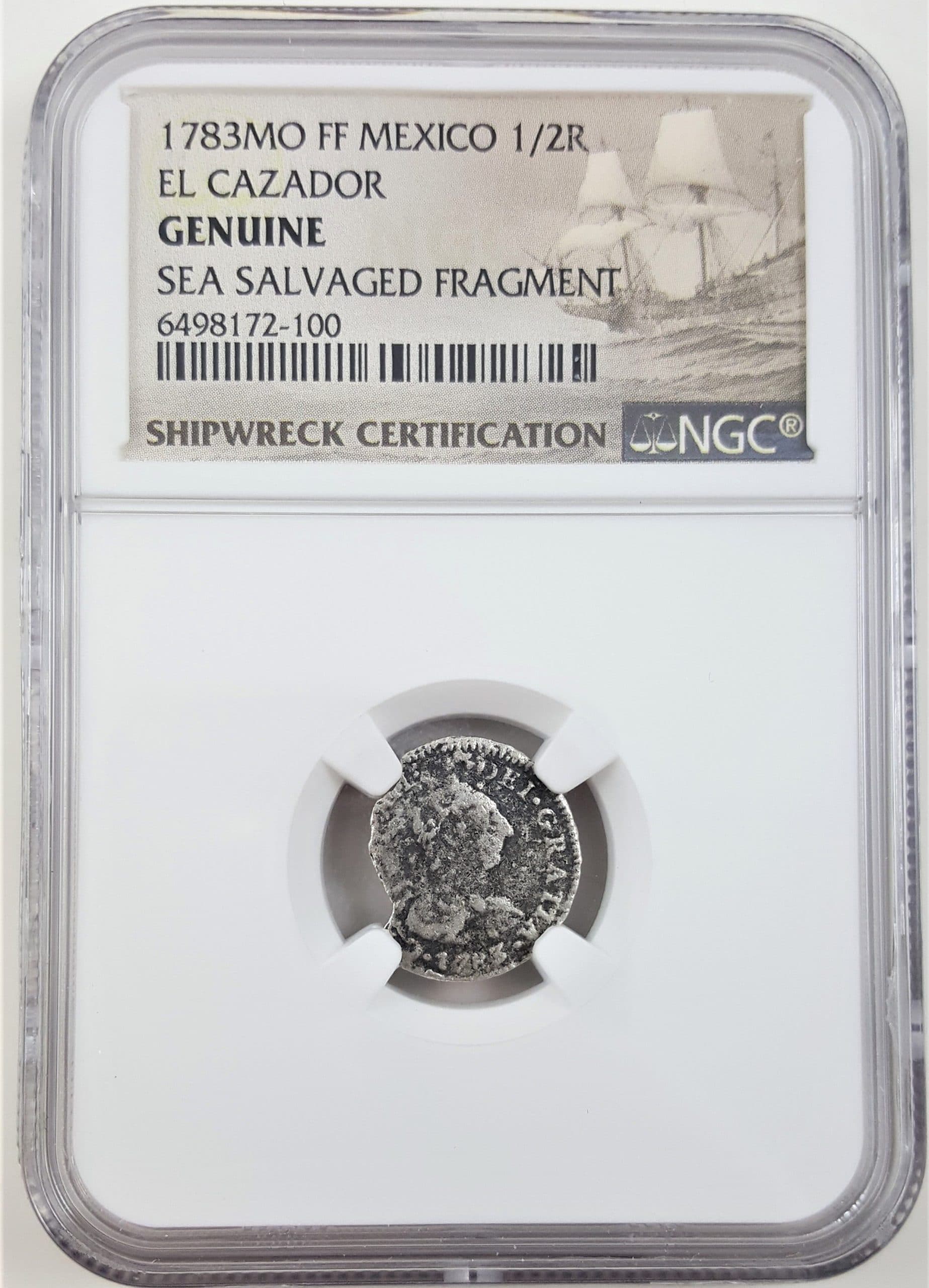 NGC-Certified Roman Coin: El Cazador (Spain | Mexico), Grade MG — representative ECC supplier stock image; exact coin and slab vary