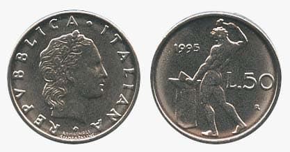 Italy KM95.2(U) 50 Lira β Lot of 100 representative product image