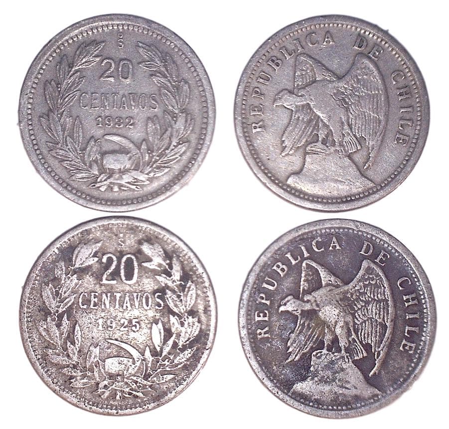 Chile KM167(F-VF) 20 Centavos β Lot of 24 representative product image