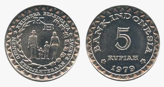 Indonesia KM43(U) 5 Rupiah β Lot of 55 representative product image