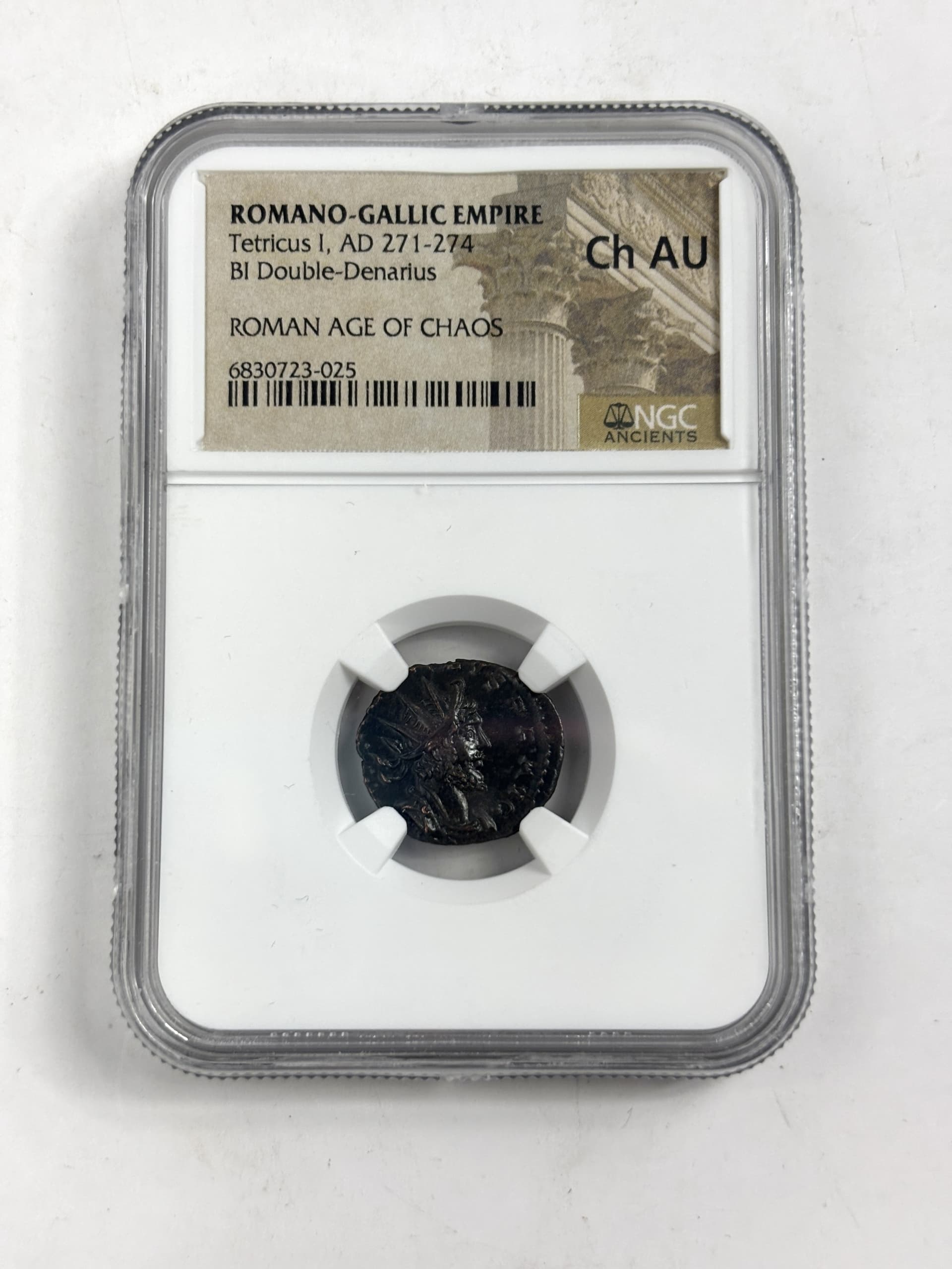 NGC-Certified Roman Coin: TETRICUS1ST(ANT), Grade CH-AU — representative ECC supplier stock image; exact coin and slab vary