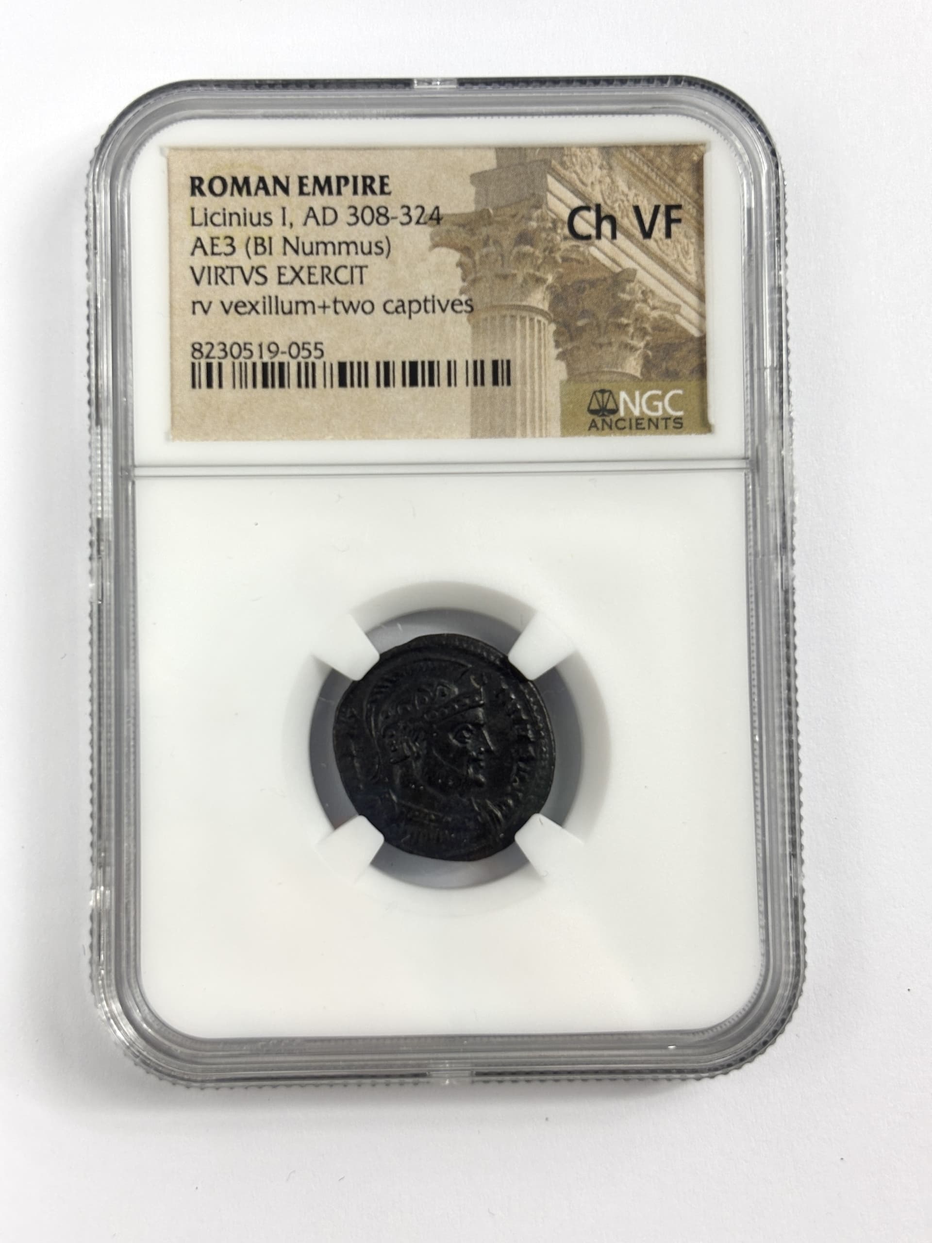 NGC-Certified Roman Coin: LICINIUS1ST(AE2/3), Grade CH-VF — representative ECC supplier stock image; exact coin and slab vary