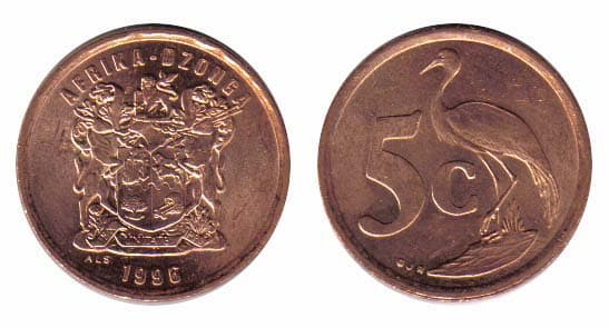 South Africa KM160(U) 5 Cents – Lot of 50 representative product image