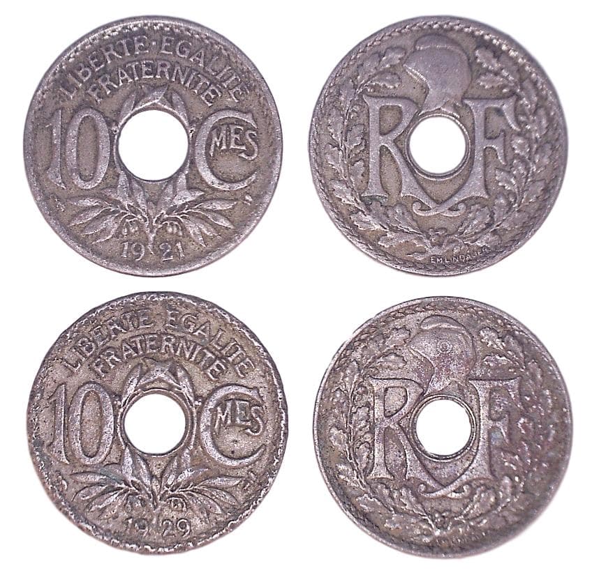 France KM866a(F-VF) 10 Centimes β Lot of 12 representative product image