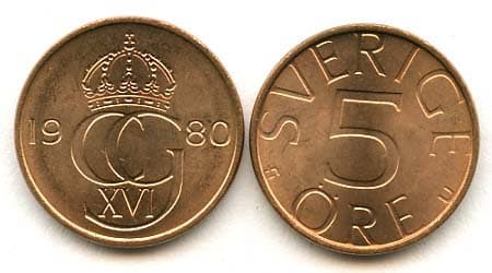 Sweden KM849,849a(U) 5 Ore β Lot of 65 representative product image