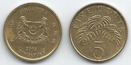 Singapore KM99(C) 5 Cents β Lot of 100 representative product image