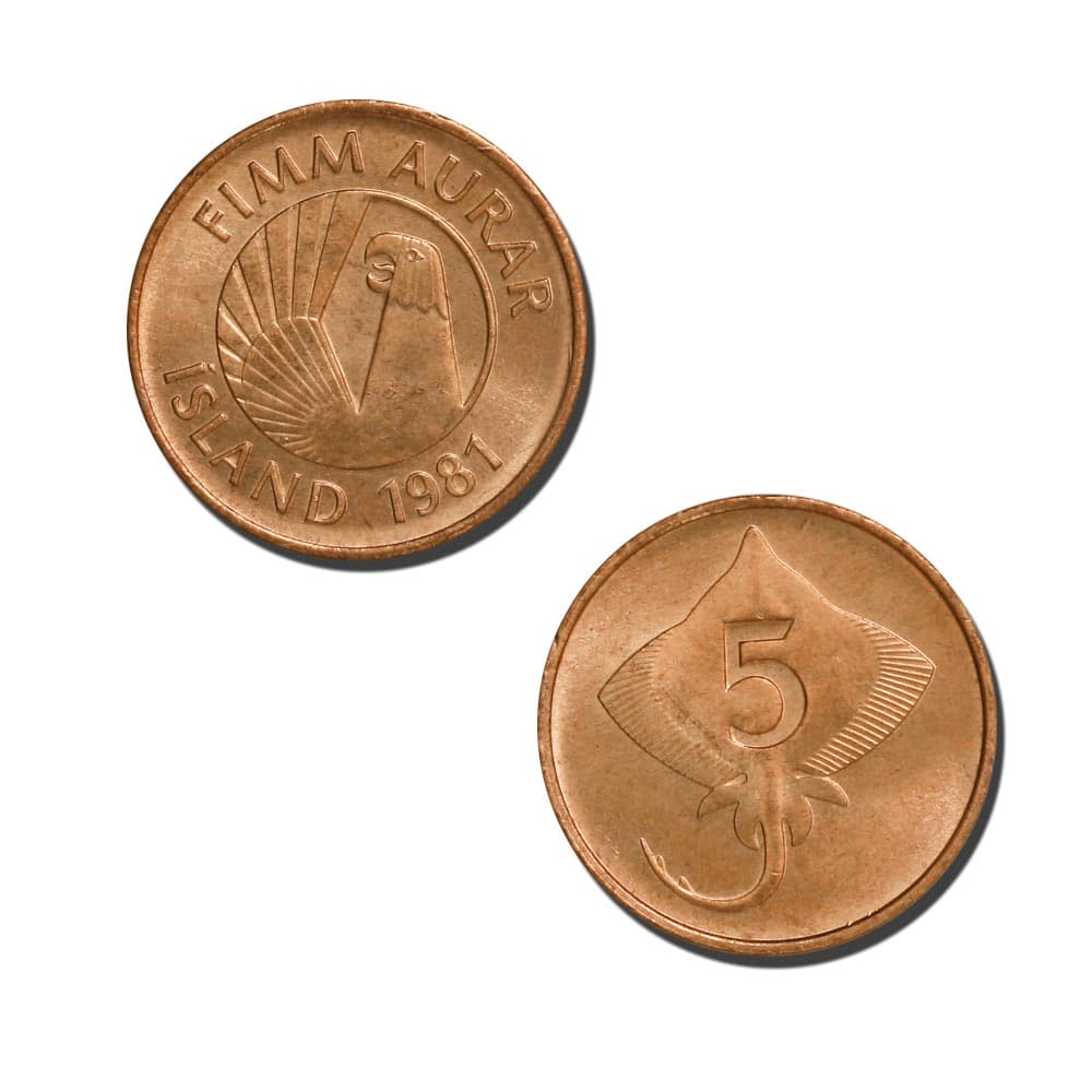 Iceland KM24(U) 5 Aurar β Lot of 80 representative product image