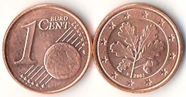1,000 Germany KM207(U) 1 Germ. Cent Bulk World Coins representative product image