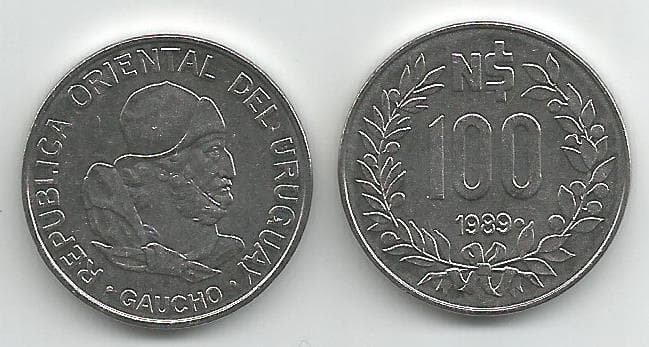 Uruguay KM96(U) 100 Nuevo Pesos – Lot of 20 representative product image