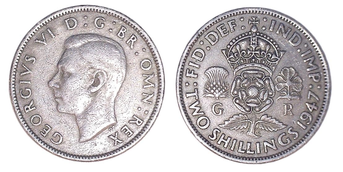 Great Britain KM855-865-878(VF) George VI: 2 Shilling β Lot of 15 representative product image