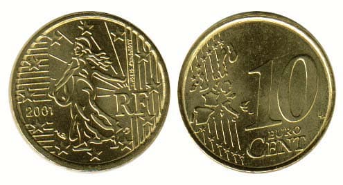 France KM1285(U) 10 Euro. Cents β Lot of 50 representative product image