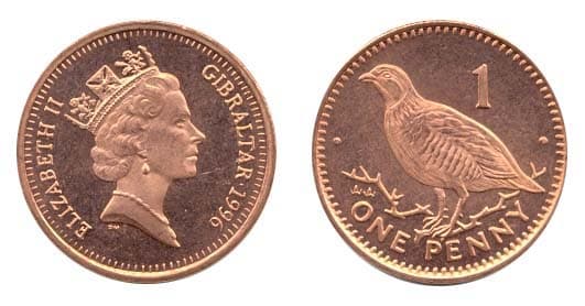 Gibraltar KM20a(U) 1 Penny (Butterfly Cod) β Lot of 30 representative product image