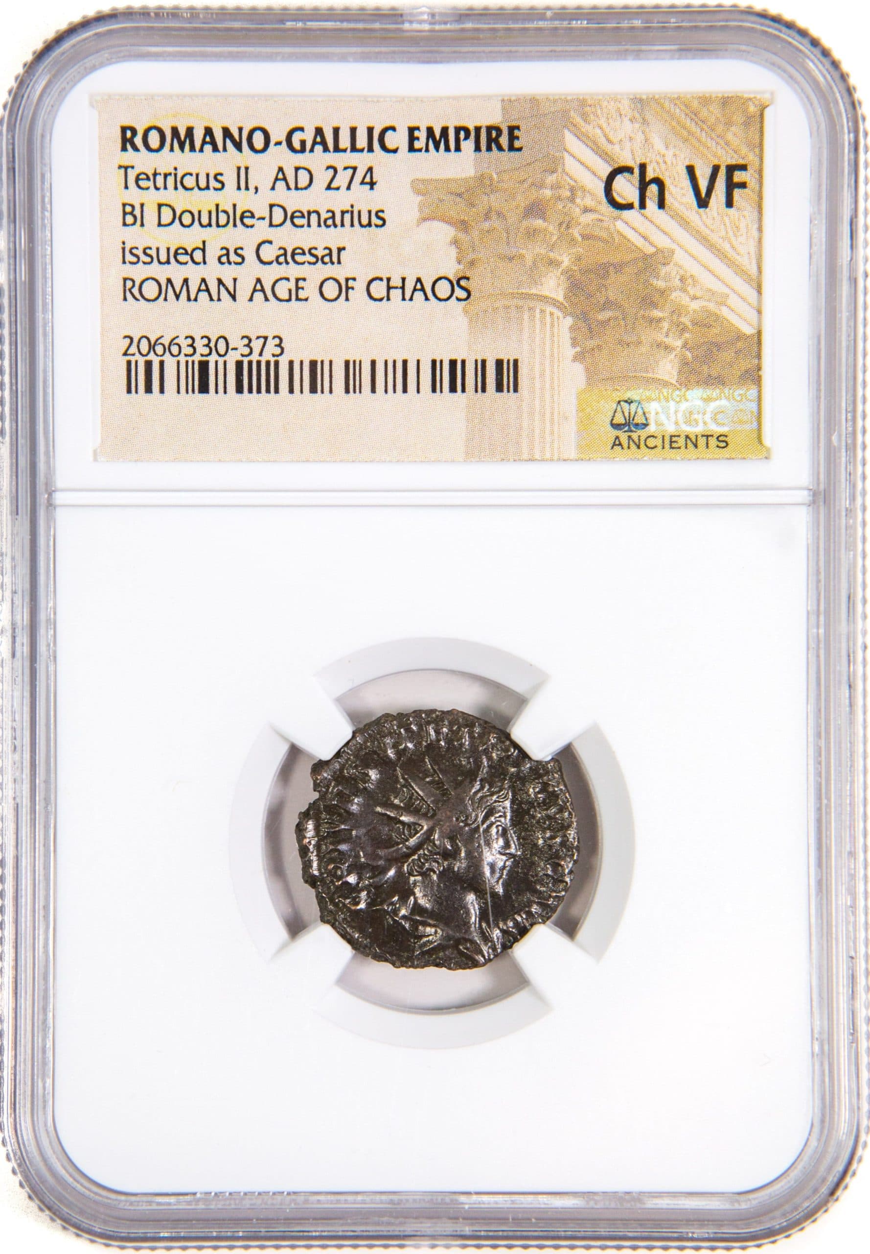 NGC-Certified Roman Coin: TETRICUS2ND(ANT), Grade VF — representative ECC supplier stock image; exact coin and slab vary