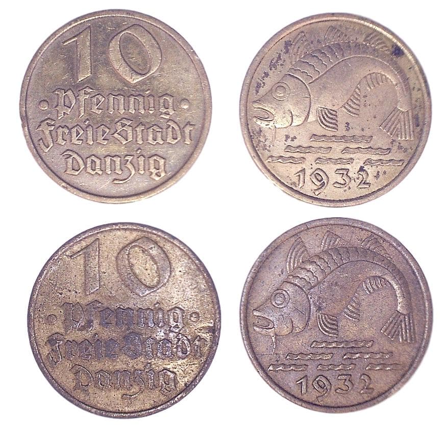 Danzig KM152(F-VF) 10 Pfennig β Lot of 2 representative product image
