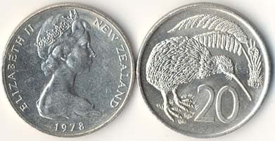 New Zealand KM36(U) 20 Cents – Lot of 12 representative product image