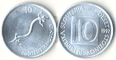 1,000 Slovenia KM7(U) 10 Stotinov (salamander) Bulk World Coins representative product image